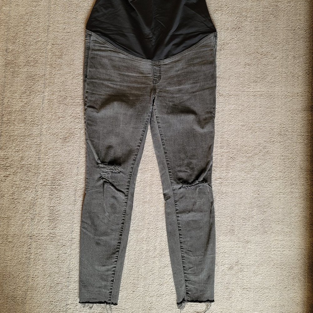 Faded black/grey Madewell maternity over bump jeans
